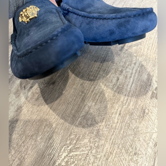 Versace Medusa Blue and Gold Slip-On Driving Loafers NEW main image 8